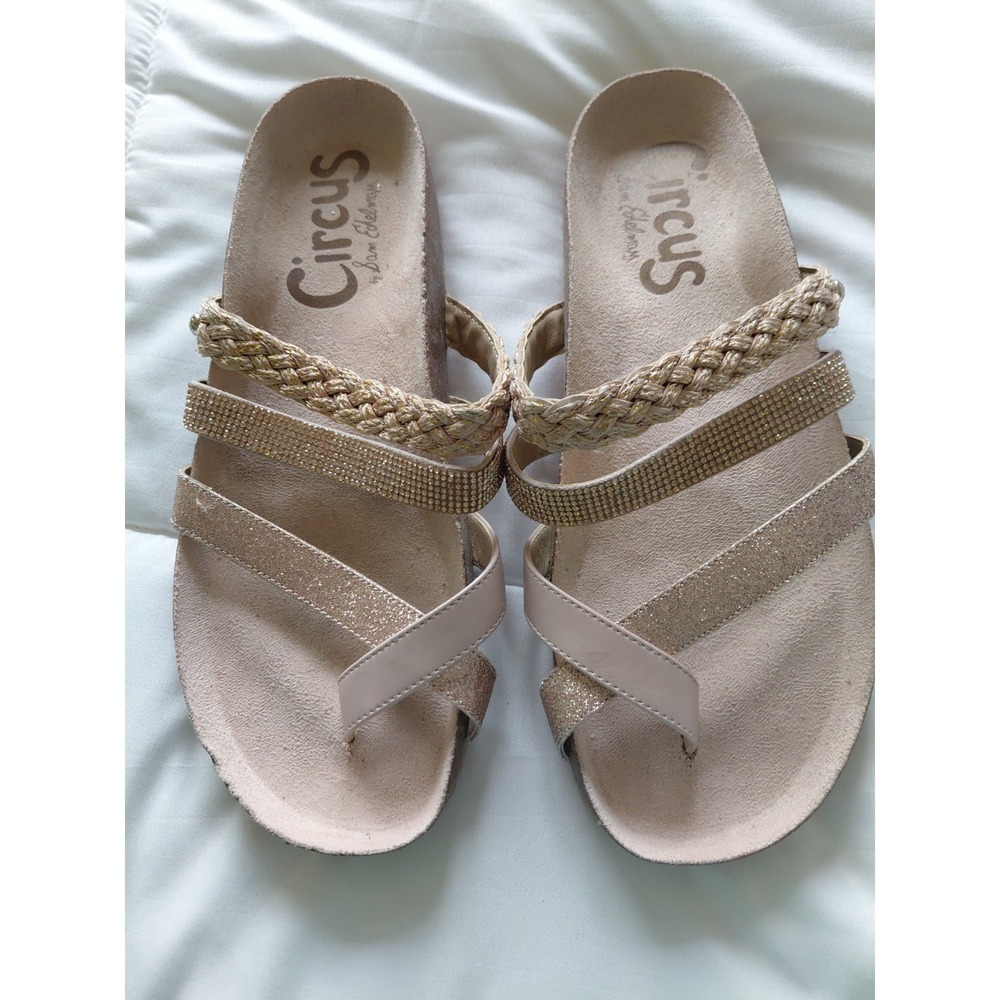 Circus by Sam Edelman Women's Oakley Slide Sandal, Gold Sz 8 Boho Y2k Worn Once